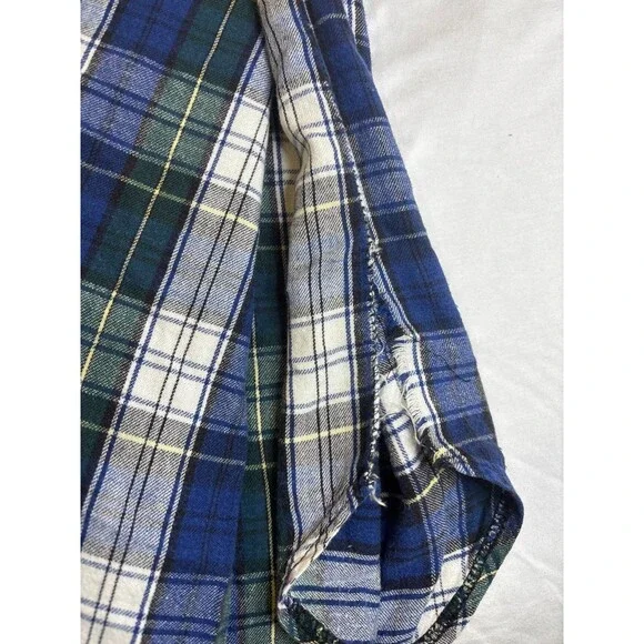 Vintage 90s Eskimo Joe’s Stillwater Womens XL Plaid Flannel Nightshirt Blue - Picture 11 of 11